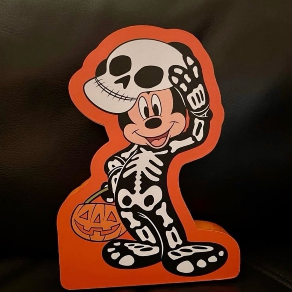 Halloween Disney Mickey Mouse Skeleton Wooden Sign Decor - Mickey Skeleton - Picture 3 of 3
